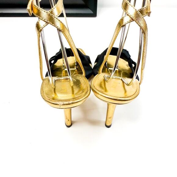 Kate Spade Women’s Gold & Black Bow Heels - Size 6.5 - Made in Italy! - Picture 5 of 9